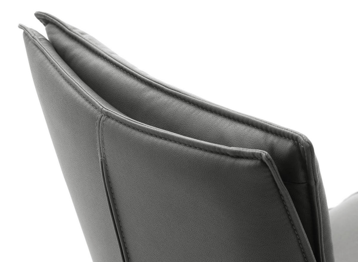 STUHL  in Edelstahl beschichtet  - Edelstahlfarben/Anthrazit, Design, Textil/Metall (49/90/65cm) - Novel