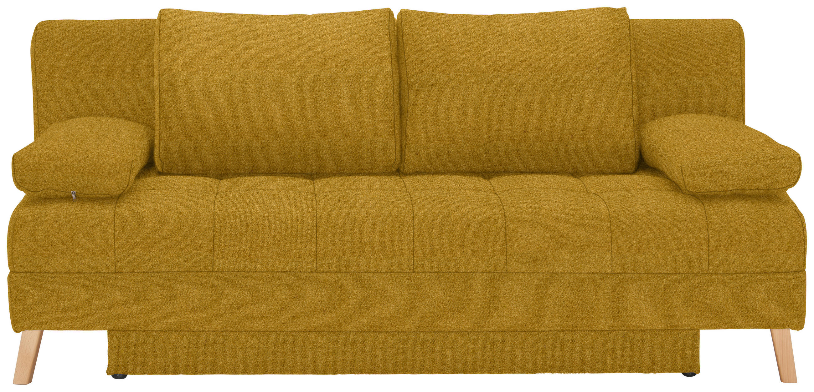 ROZKLÁDACÍ POHOVKA, textil, žlutá - přírodní barvy/žlutá, Konvenční, dřevo/textil (195/90/90cm) - Cantus