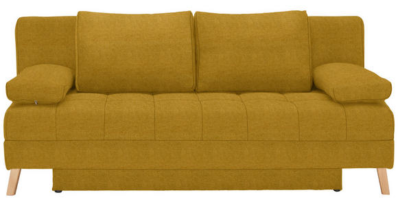 SCHLAFSOFA in Webstoff Gelb  - Gelb/Naturfarben, KONVENTIONELL, Holz/Textil (195/90/90cm) - Cantus