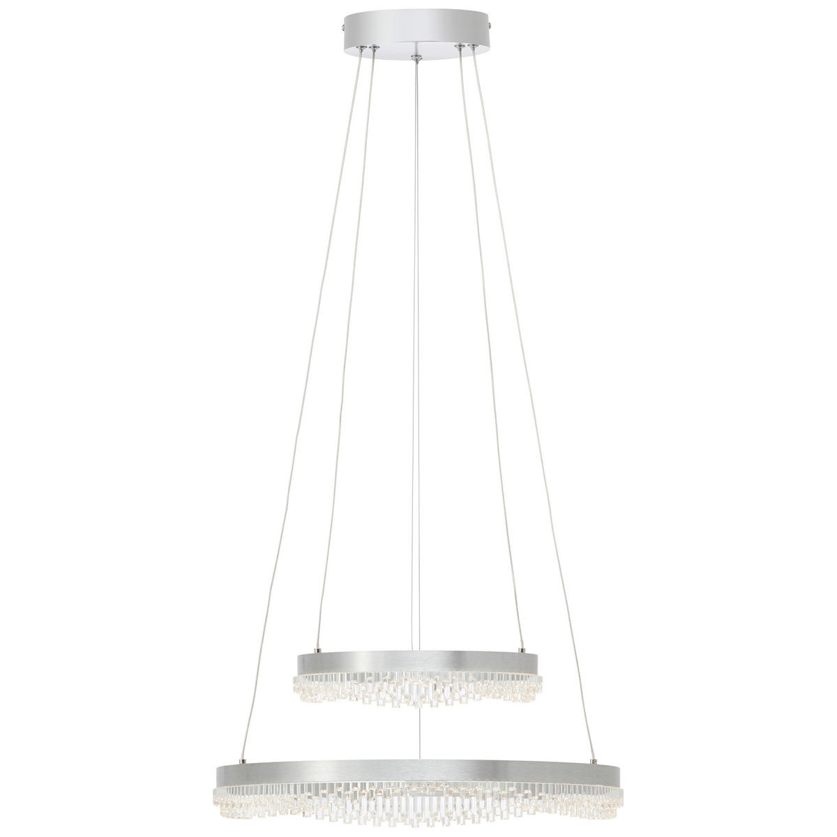 LED-HÄNGELEUCHTE 50/150 cm  - Alufarben, Design, Kunststoff/Metall (50/150cm)