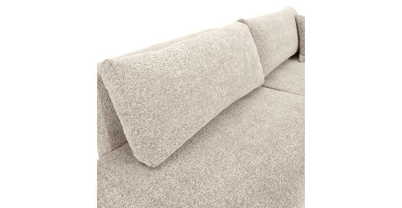 ECKSOFA Beige Flachgewebe Zierkissen, Rückenkissen, Bettkasten, Schlaffunktion, Rücken echt, Liegefläche im Originalstoff  - Beige/Schwarz, KONVENTIONELL, Kunststoff/Textil (260/145cm) - Carryhome