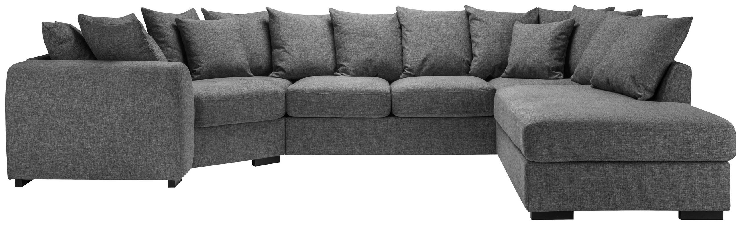 SOFFA i trä, textil ljusgrå  - ljusgrå/svart, Klassisk, trä/textil (174/374/241cm) - Carryhome