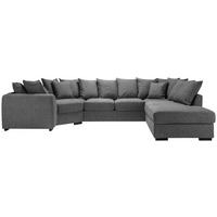 SOFFA i trä, textil ljusgrå  - ljusgrå/svart, Klassisk, trä/textil (174/374/241cm) - Carryhome