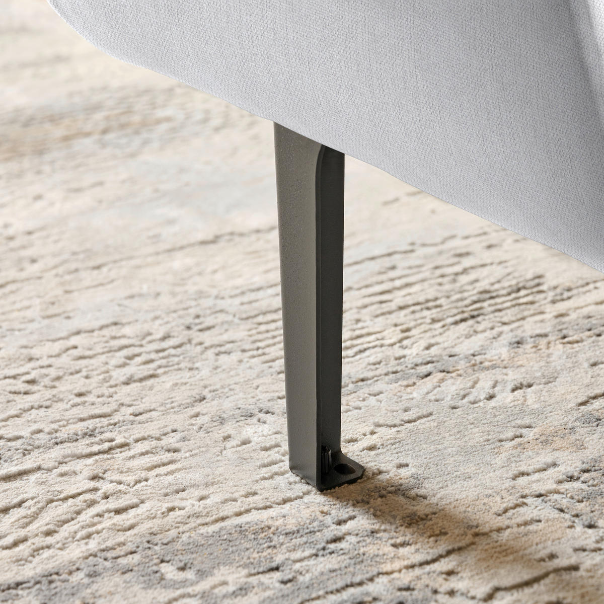ECKSOFA in Chenille Silberfarben  - Silberfarben/Schwarz, Design, Textil/Metall (311/167cm) - Xora