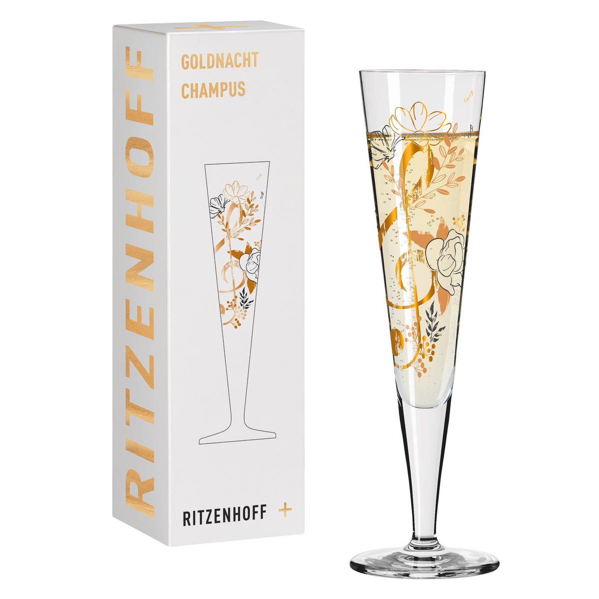 CHAMPAGNERGLAS 205 ml  - Transparent/Goldfarben, LIFESTYLE, Glas (7,2/24,0cm) - Ritzenhoff