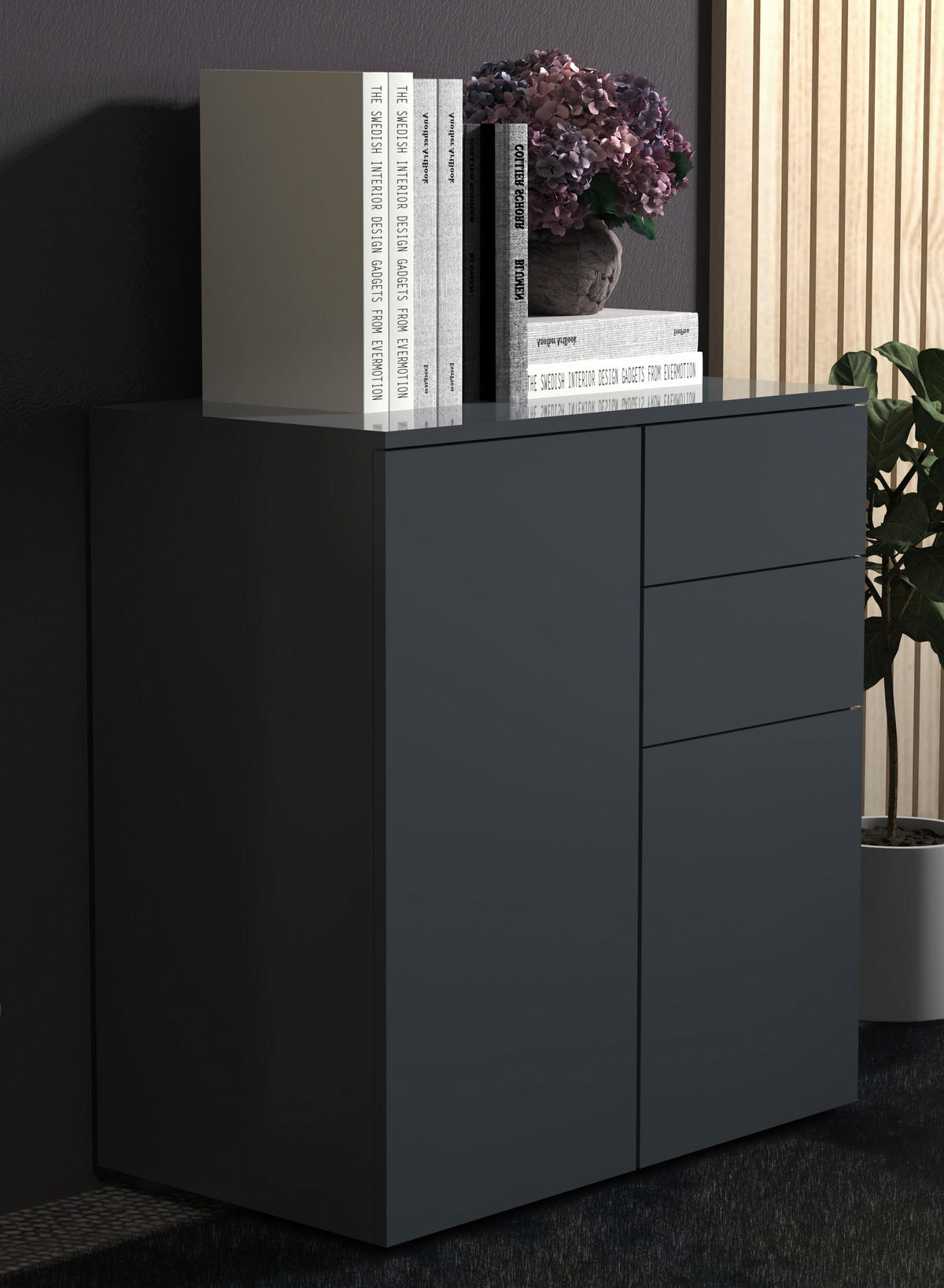KOMMODE  in 70/77/39 cm  - Anthrazit, MODERN, Holzwerkstoff/Kunststoff (70/77/39cm) - MID.YOU