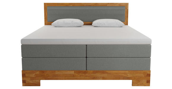 BOXSPRINGBETT 160/200 cm INKL. - Eichefarben/Grau, KONVENTIONELL, Holz/Textil (160/200cm) - Linea Natura