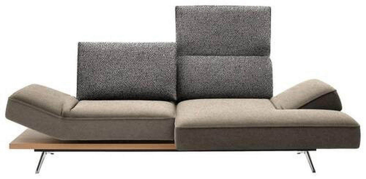 ECKSOFA in Flachgewebe Beige  - Chromfarben/Beige, Design, Holz/Textil (240/132cm) - Koinor