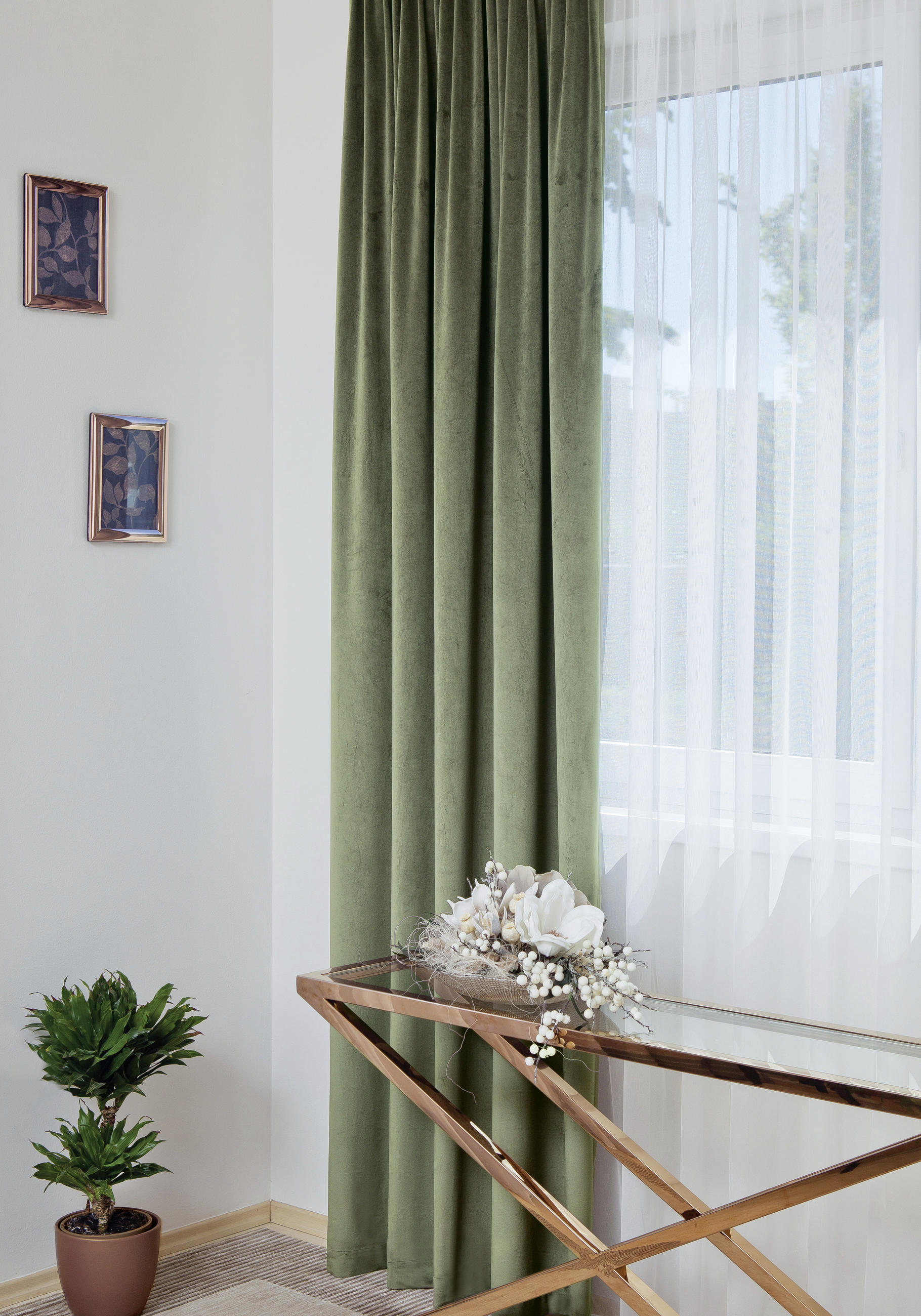 KÉSZFÜGGÖNY sötétítő  - zöld, Basics, textil (140/250cm)