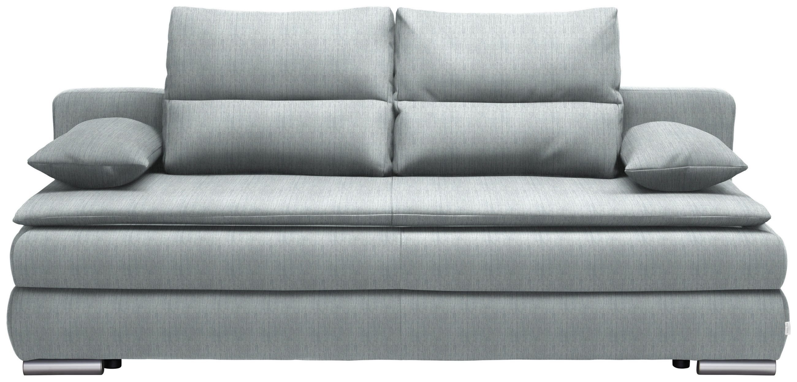 ROZKLÁDACÍ POHOVKA, textil, světle modrá - barvy stříbra/světle modrá, Konvenční, textil/plast (207/94/90cm) - Livetastic