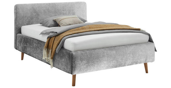 POLSTERBETT 140/200 cm  in Grau  - Eichefarben/Grau, Design, Holz/Textil (140/200cm) - Xora