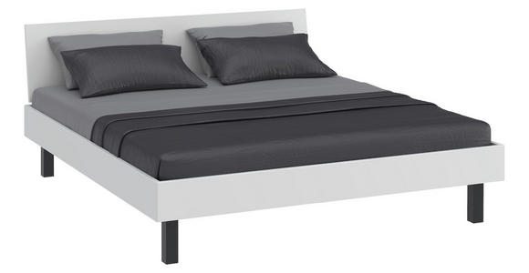 BETT 180/200 cm,  in Weiß  - Schwarz/Weiß, Design, Metall (180/200cm) - Xora