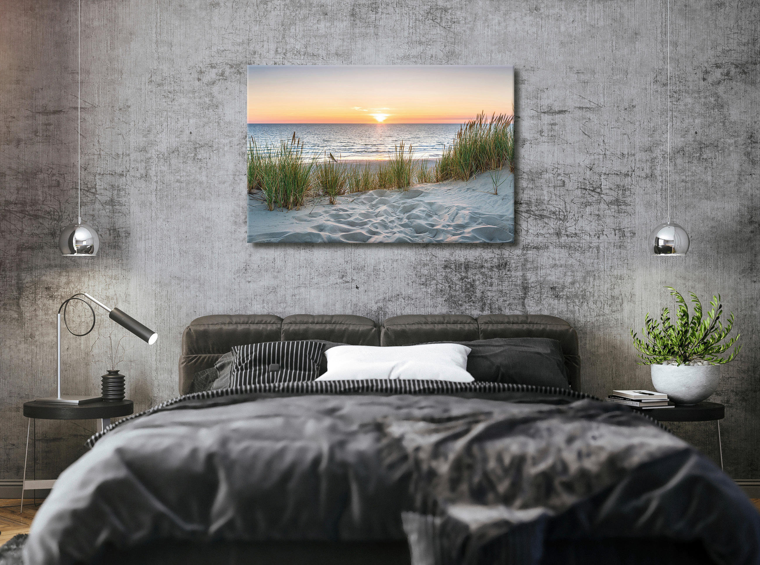 OBRAZ NA PLÁTNĚ, pláž a moře, 80/120 cm  - vícebarevná, Natur, dřevo/papír (80/120cm) - Euroart
