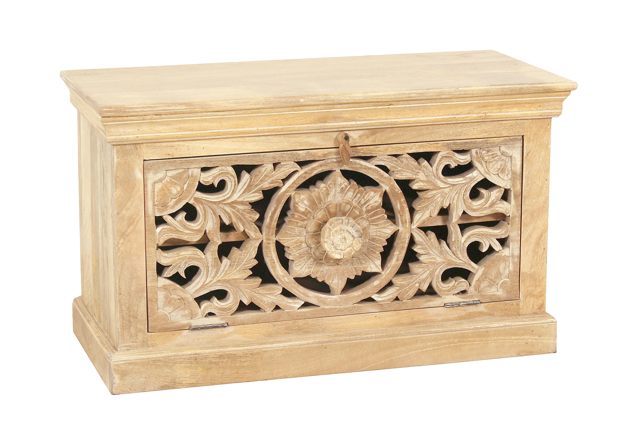 SCHUHSCHRANK Mangoholz massiv Naturfarben  - Naturfarben, Design, Holz (80/50/40cm) - MID.YOU