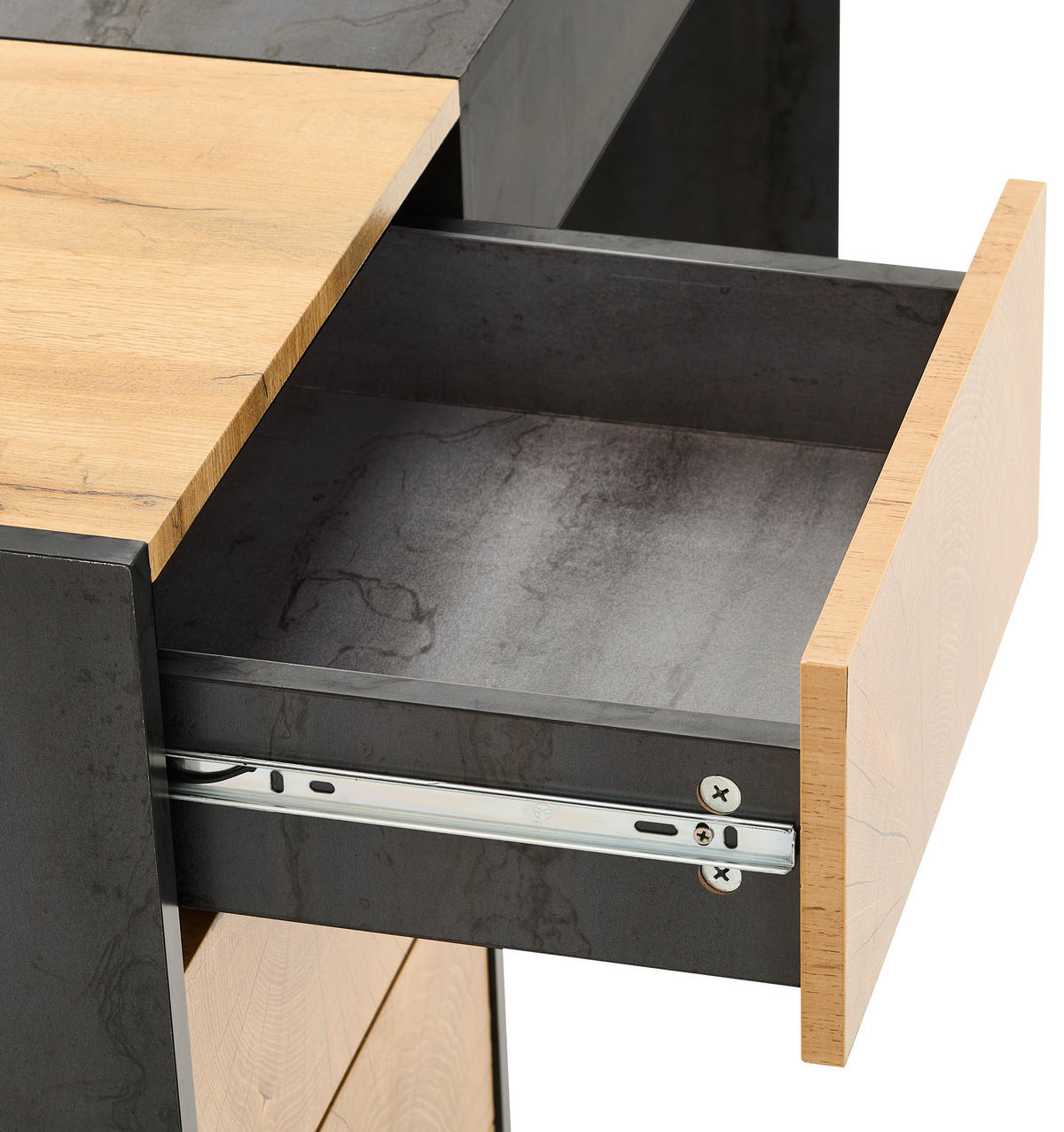 SCHMINKTISCH Grau, Eichefarben  - Eichefarben/Grau, Design, Glas/Holzwerkstoff (110/40/132cm) - Carryhome