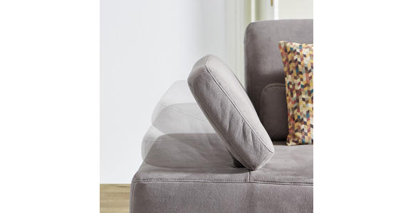 WOHNLANDSCHAFT Braun Flachgewebe - Beige/Braun, Design, Textil/Metall (298/178cm) - Valnatura