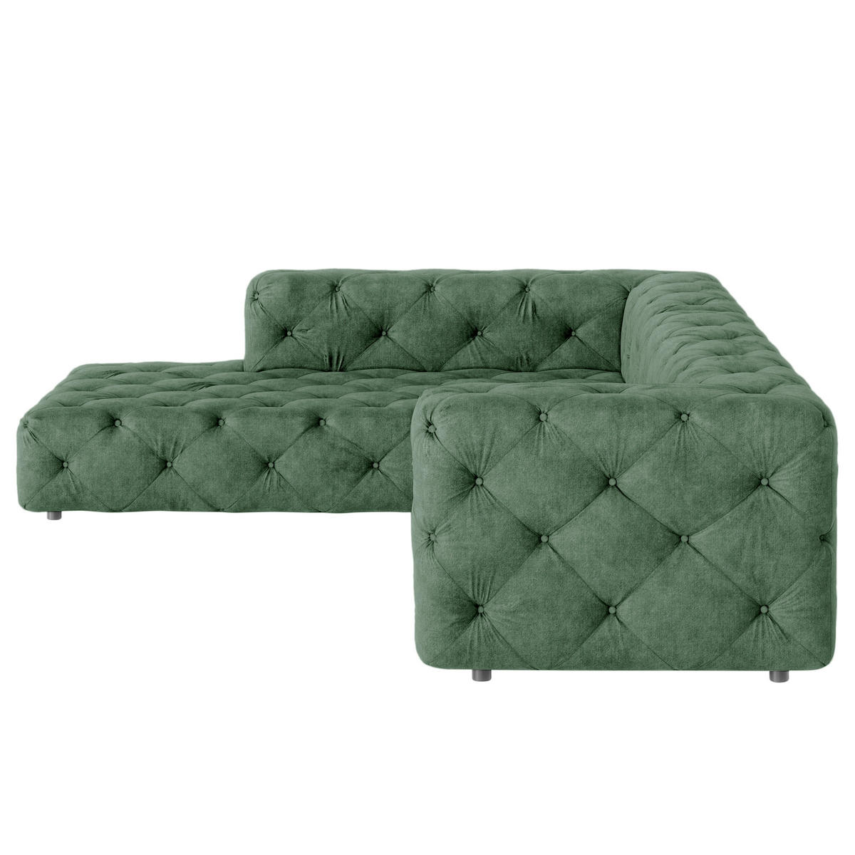 ECKSOFA Fresco in Mikrofaser Waldgrün  228/325 cm  - Waldgrün/Schwarz, Design, Kunststoff/Textil (228/325cm) - P & B