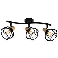 DECKENLEUCHTE    66/15/22 cm  - Schwarz/Akaziefarben, Design, Holz/Metall (66/15/22cm)