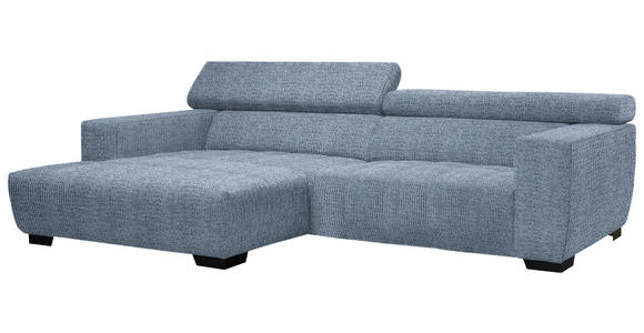ECKSOFA in Webstoff Blau  182/279 cm  - Blau/Schwarz, KONVENTIONELL, Textil/Metall (182/279cm) - Hom`in