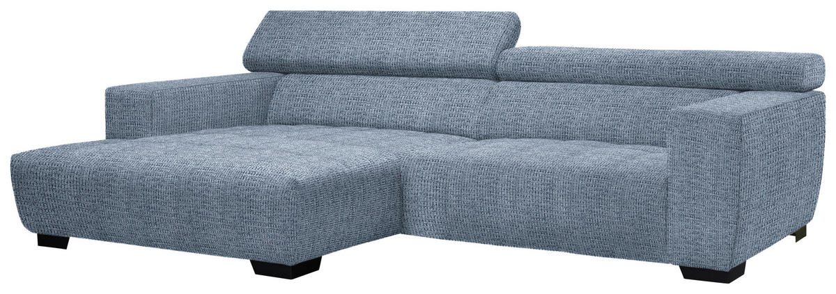 ECKSOFA in Webstoff Blau  - Blau/Schwarz, Konventionell, Textil/Metall (182/279cm) - Hom`in