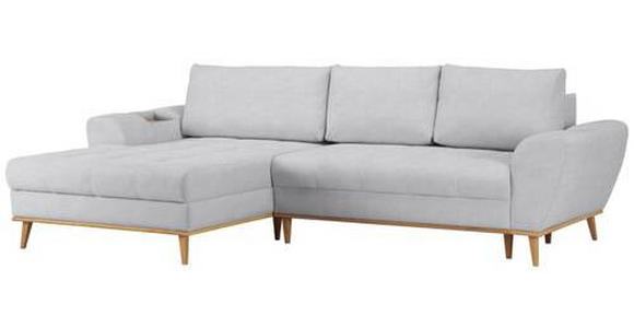 ECKSOFA in Webstoff Silberfarben  - Eichefarben/Silberfarben, Design, Holz/Textil (175/282cm) - Carryhome