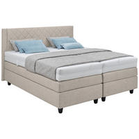 BOXSPRINGBETT 180/200 cm,  in Sandfarben, Matratze, H2 + H3 = mittel + fest  - Sandfarben/Schwarz, Design, Holzwerkstoff/Kunststoff (180/200cm) - RUF Betten
