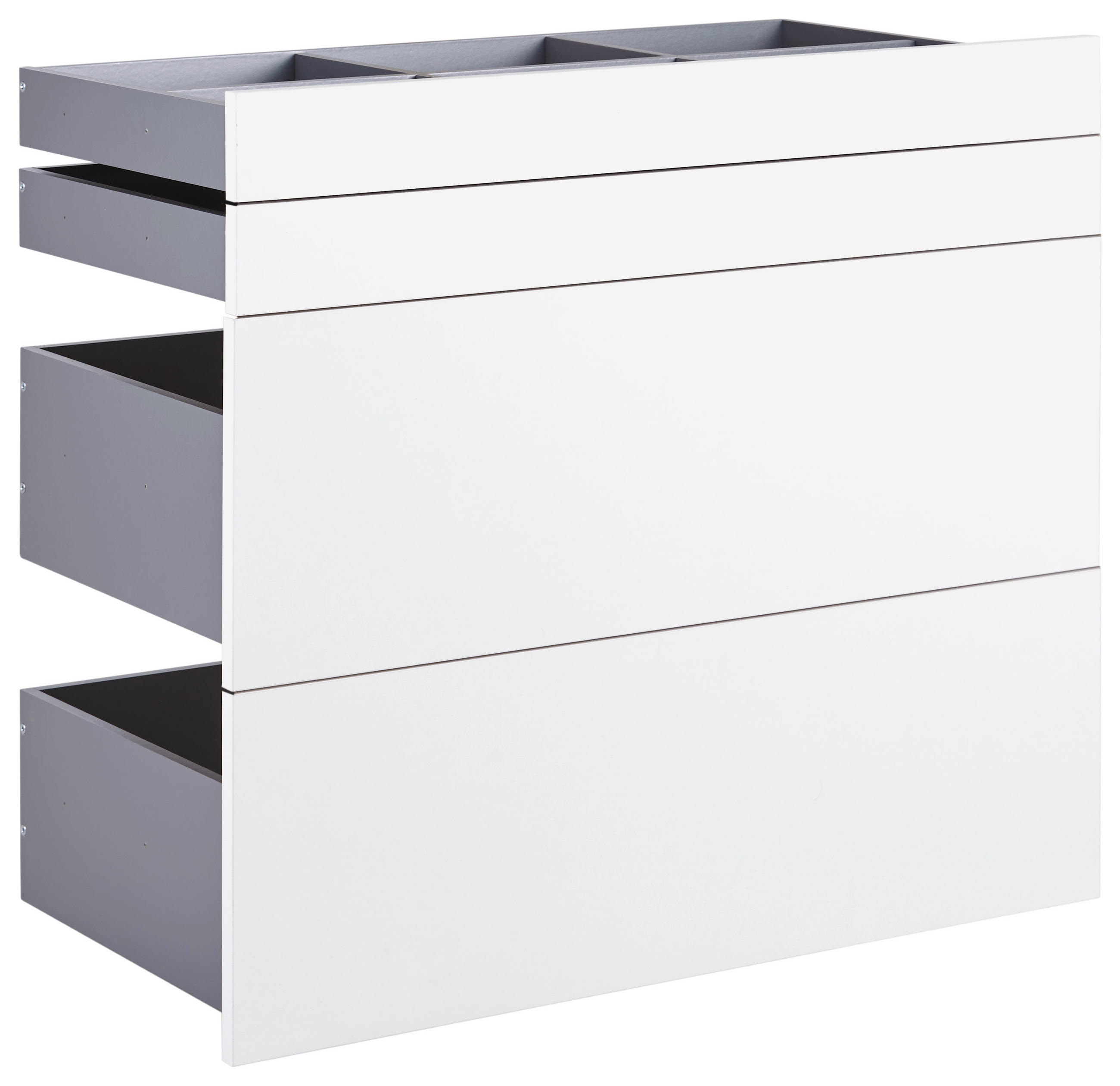 SADA ZÁSUVIEK, biela, 90,9/82/46,8 cm - biela, Konventionell, kompozitné drevo (90,9/82/46,8cm) - Hom`in