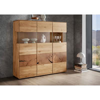 HIGHBOARD  150/145/40 cm  - Wildeiche, Basics, Glas/Holz (150/145/40cm) - Livetastic