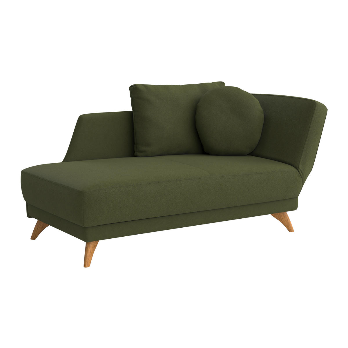 RÉCAMIERE in Flachgewebe Dunkelgrün  - Dunkelgrün/Eichefarben, Modern, Holz/Textil (205/74-87/94cm) - Bali