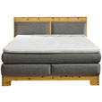 BOXSPRINGBETT 160/200 cm  in Zirbelkieferfarben, Hellgrau  - Zirbelkieferfarben/Hellgrau, Natur, Holz/Textil (160/200cm) - Linea Natura