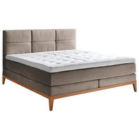 BOXSPRINGBETT 180/200 cm  in Taupe  - Taupe/Eichefarben, KONVENTIONELL, Holz/Textil (180/200cm) - Boxxx
