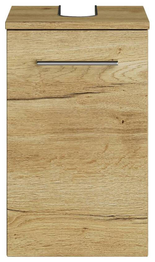 WASCHBECKENUNTERSCHRANK 30/49,8/33,3 cm  - Chromfarben/Wildeiche, KONVENTIONELL, Holzwerkstoff/Metall (30/49,8/33,3cm) - Sadena