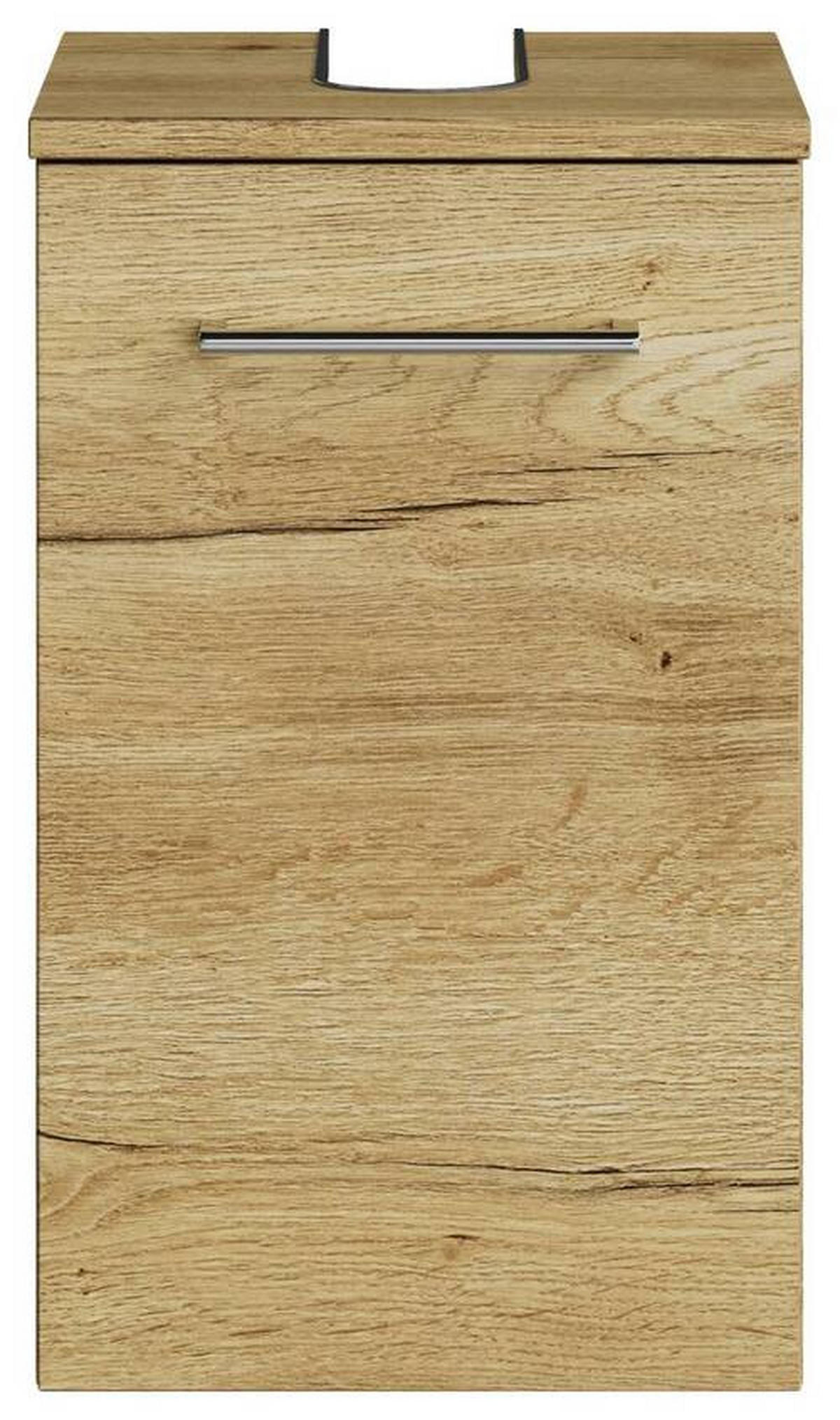WASCHBECKENUNTERSCHRANK 30/49,8/33,3 cm  - Chromfarben/Wildeiche, KONVENTIONELL, Holzwerkstoff/Metall (30/49,8/33,3cm) - Sadena