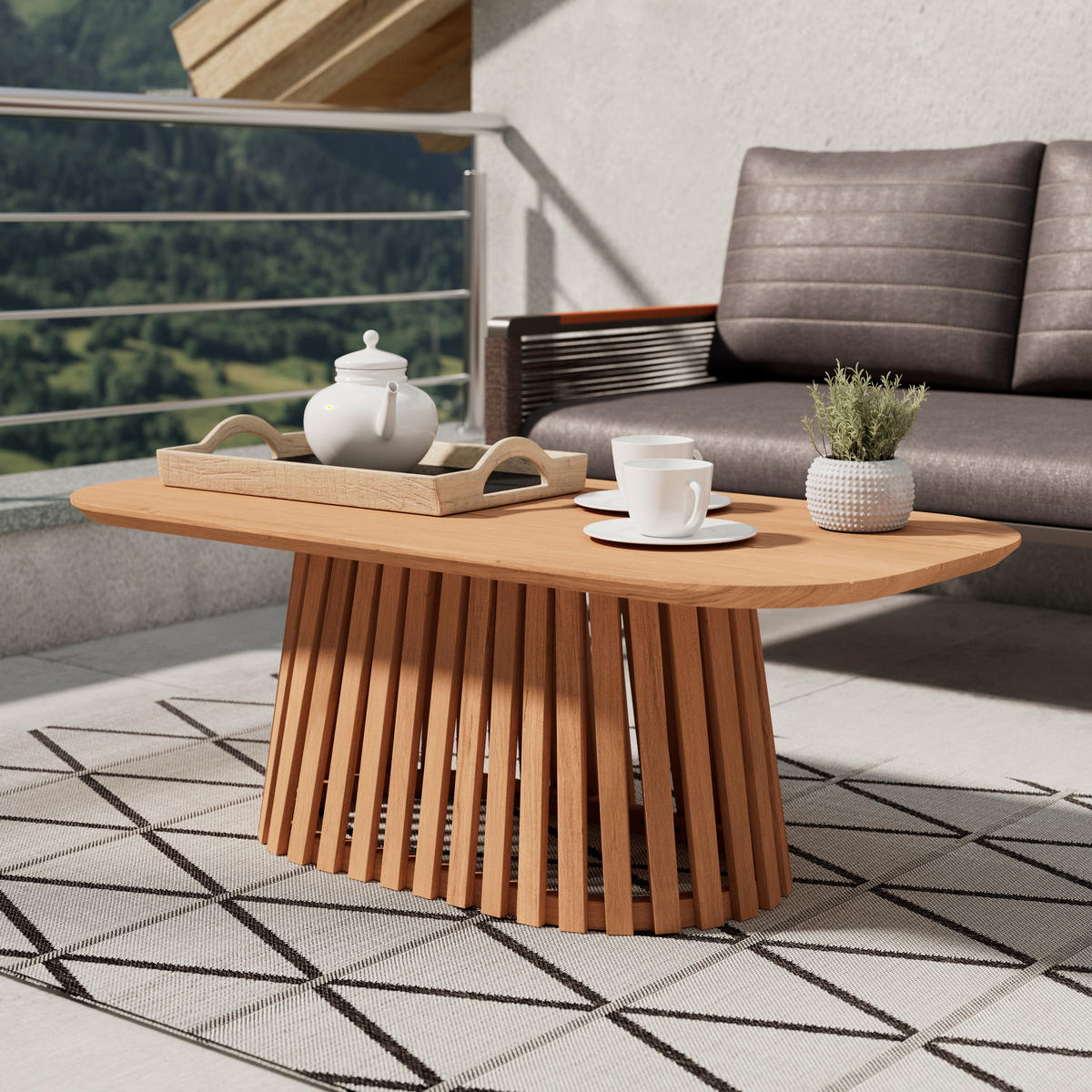 LOUNGETISCH Holz  - Akaziefarben/Teakfarben, MODERN, Holz (100/35/50cm) - Ambia Garden