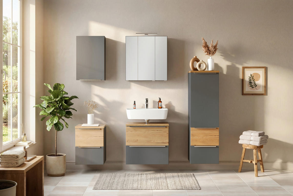 HÄNGESCHRANK 40/64/20 cm  - Edelstahlfarben/Weiß, Trend, Holzwerkstoff/Metall (40/64/20cm) - Held