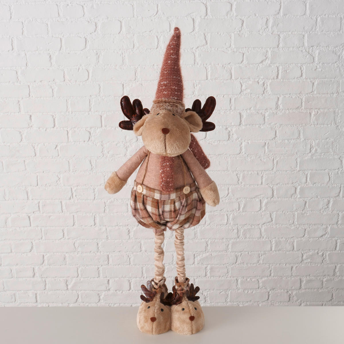 DEKOHIRSCH - Braun, Lifestyle, Textil/Stein (32/17/112cm)