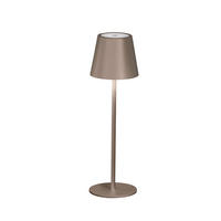 STOLNÍ LAMPA NA BATERIE, senzorový stmívač, 11/36,5 cm  - šedá/šedavě hnědá, Konvenční, kov (11/36,5cm)