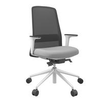 DREHSTUHL Schwarz, Weiß, Hellgrau  - Hellgrau/Schwarz, MODERN, Kunststoff/Textil (70/103-115/70cm)