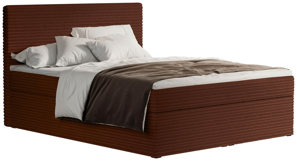 BOXBETT 140/200 cm,  in Rostfarben,  - Rostfarben/Schwarz, Basics, Holz/Kunststoff (140/200cm) - Livetastic