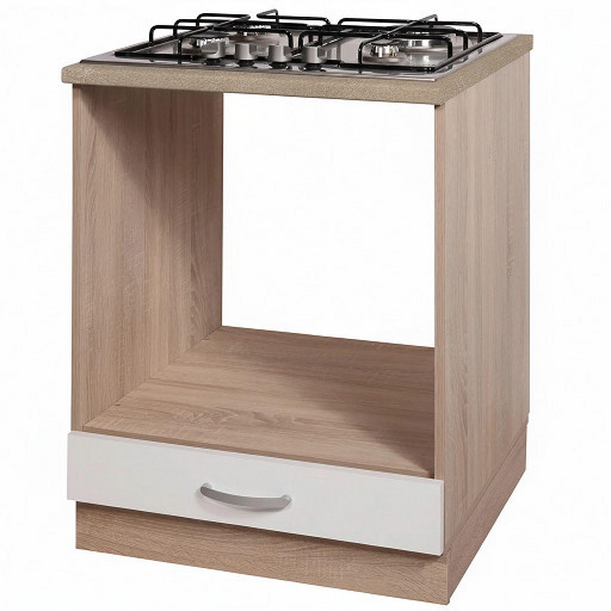 ELEMENT ZA UGRADNI ŠPORET  60/83/55 cm  - sonoma hrast/bela, Dizajnerski, pločasti materijal (60/83/55cm) - Boxxx