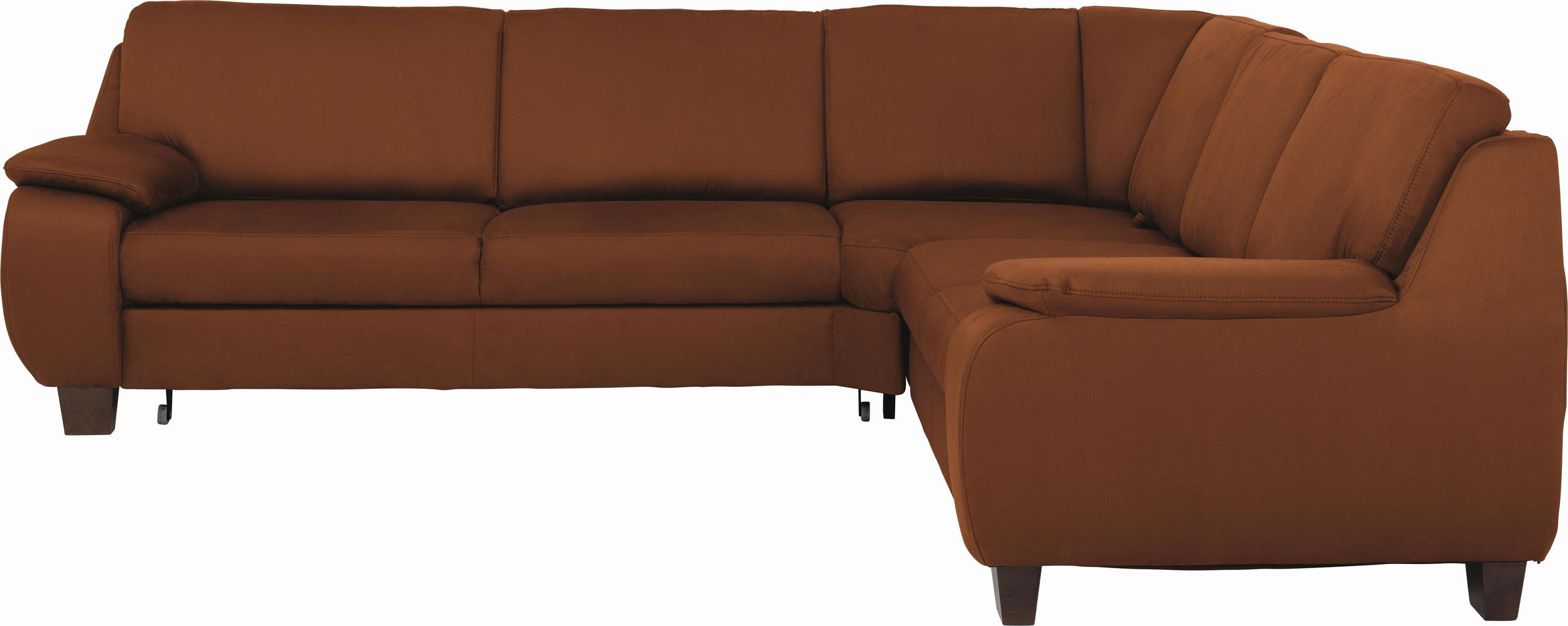 WOHNLANDSCHAFT Rostfarben  - Rostfarben/Dunkelbraun, KONVENTIONELL, Holz/Textil (274/244cm) - Beldomo System