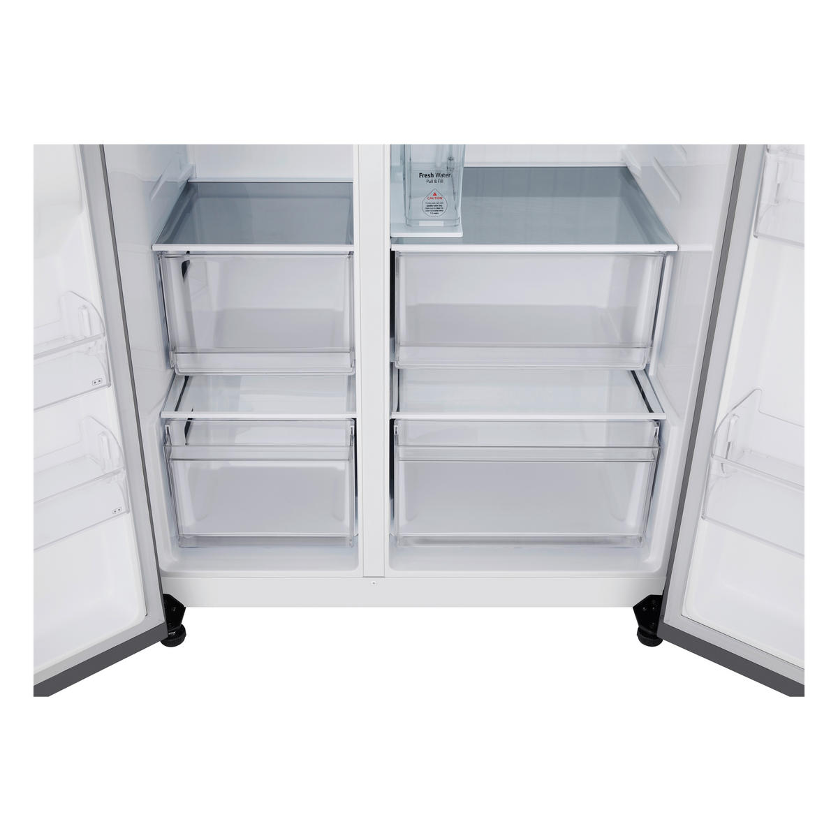 SIDE-BY-SIDE 91,3/179/73,5 cm  - Silberfarben, Basics, Glas/Kunststoff (91,3/179/73,5cm) - LG