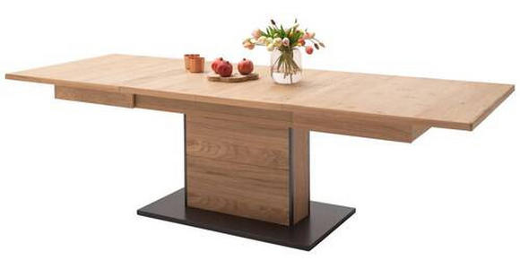 ESSTISCH in Metall, Holzwerkstoff 180/100/77 cm - Eichefarben/Anthrazit, KONVENTIONELL, Holzwerkstoff/Metall (180/100/77cm) - Landscape