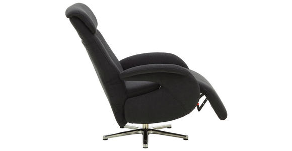 RELAXSESSEL in Textil Dunkelgrau - Chromfarben/Dunkelgrau, Design, Textil/Metall (74/112/84cm) - Cantus