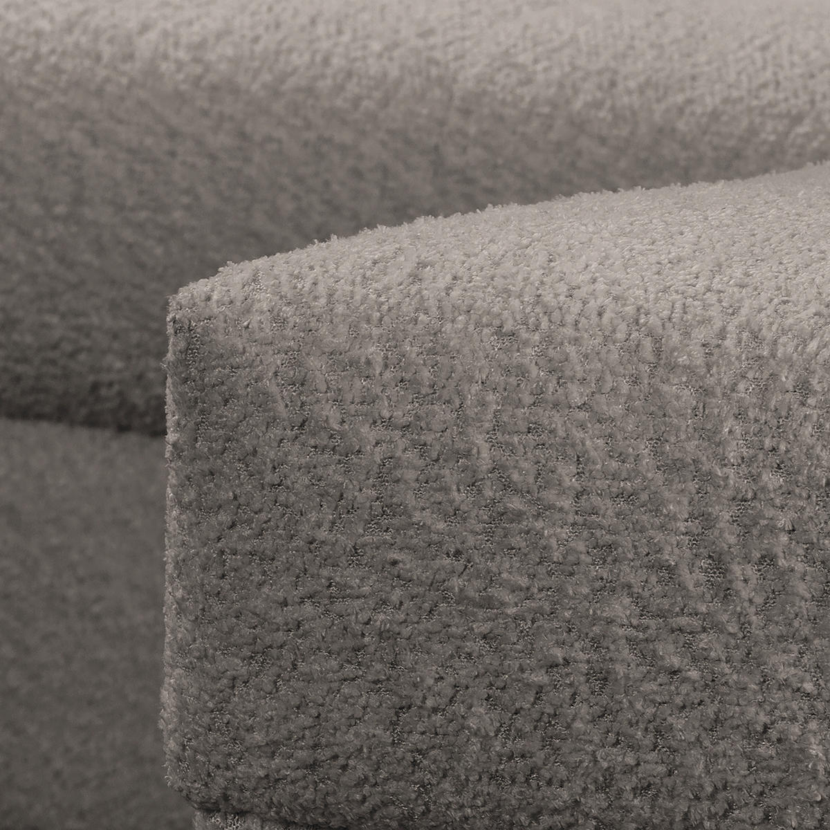 ECKSOFA Ariella Grau Bouclé  - Naturfarben/Grau, Design, Holz/Textil (231/161cm) - Livetastic