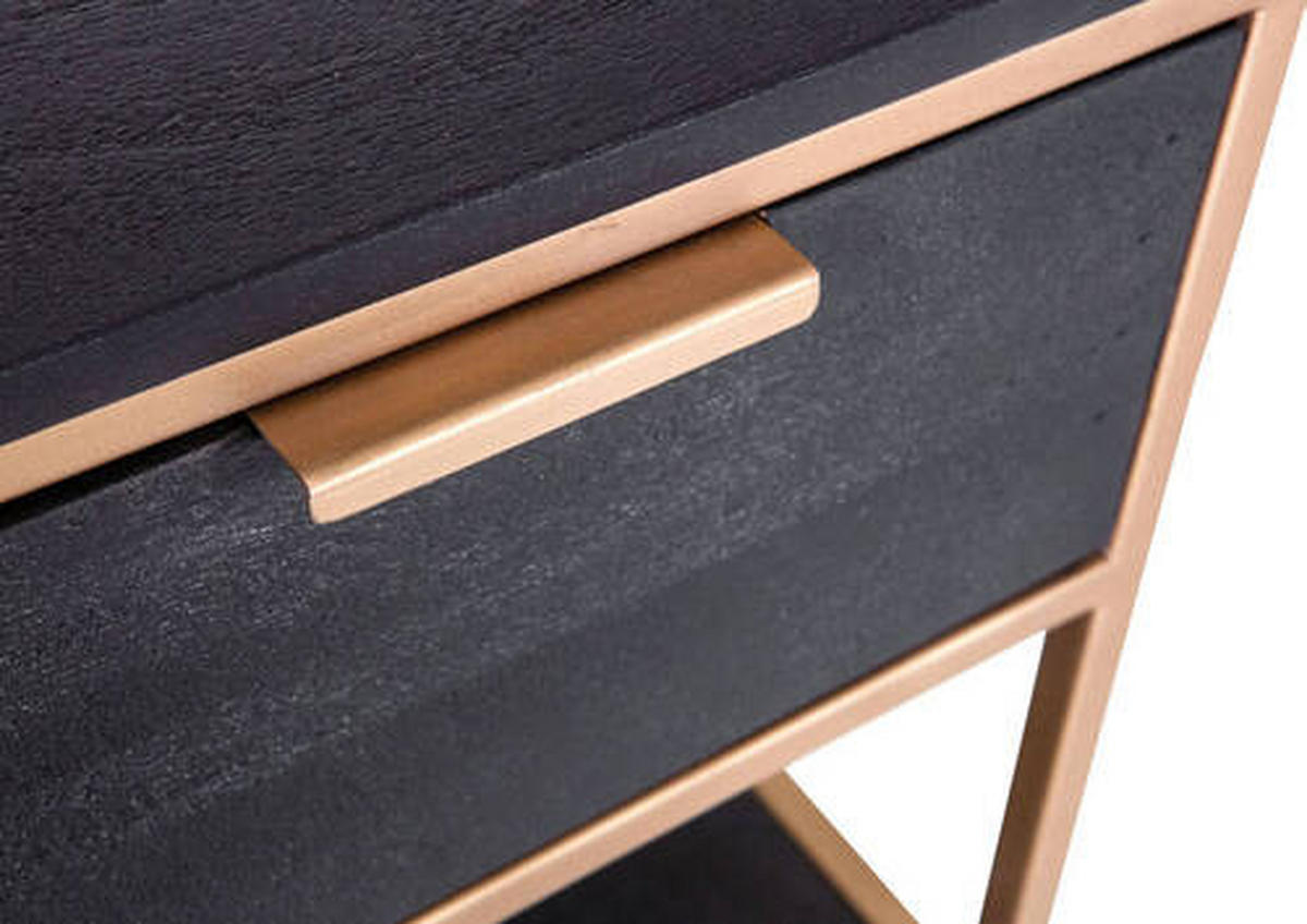 KONSOLENTISCH in Holz 141/33/80 cm   - Goldfarben/Schwarz, Design, Holz/Metall (141/33/80cm) - Lomoco