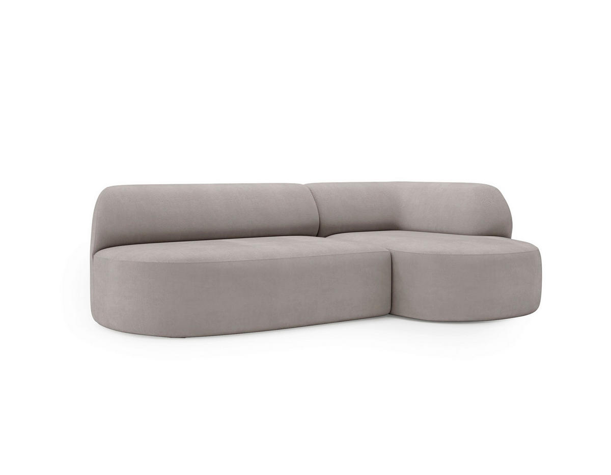 ECKSOFA Chenille Taupe  - Taupe/Schwarz, Design, Kunststoff/Textil (218/156cm) - Livetastic