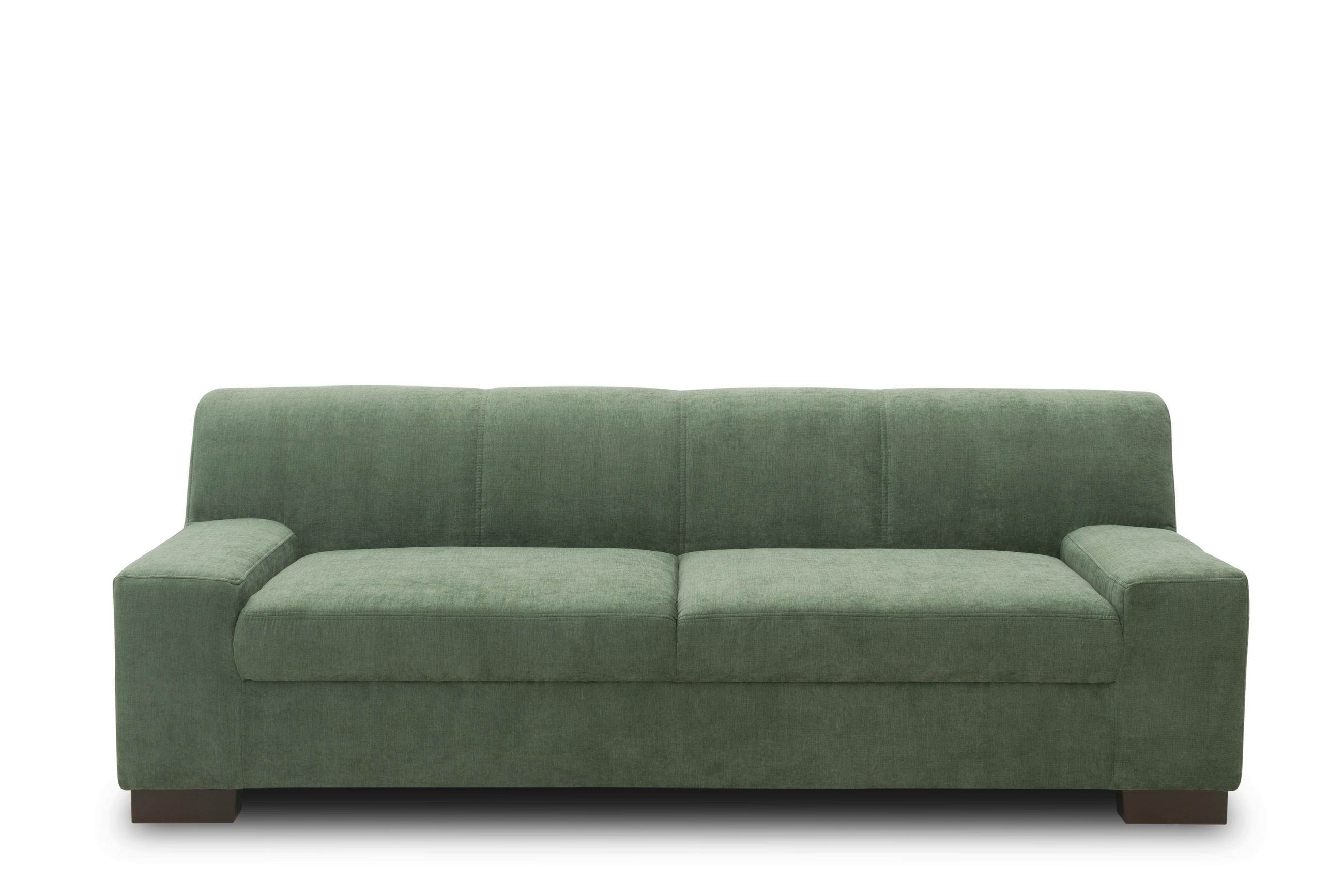 3-SITZER-SOFA Mikrofaser Grün - Wengefarben/Grün, Design, Holz/Textil (212/74/85cm) - MID.YOU