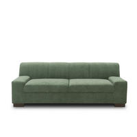3-SITZER-SOFA in Mikrofaser Grün  - Wengefarben/Grün, Design, Holz/Textil (212/74/85cm) - MID.YOU