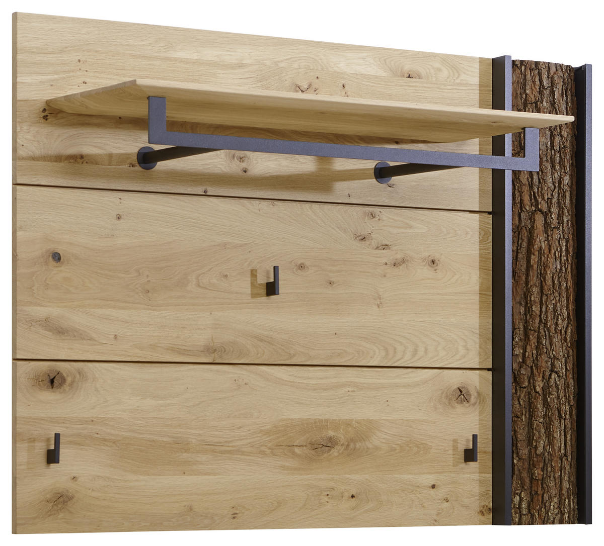 GARDEROBENPANEEL  in 118/87/35 cm  - Eichefarben/Anthrazit, Design, Holz/Metall (118/87/35cm) - Valnatura